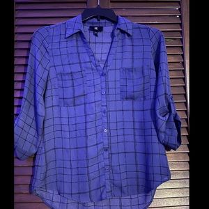 Plaid Button Down Blouse